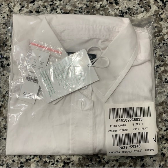 J Crew Top 2 Gamine Eyelet Trim Shirt White - Picture 6 of 9